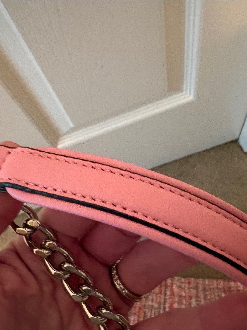 kate spade Pink Tweed Shoulder Bag with Chain Strap and Top Handle - Picture 13 of 13